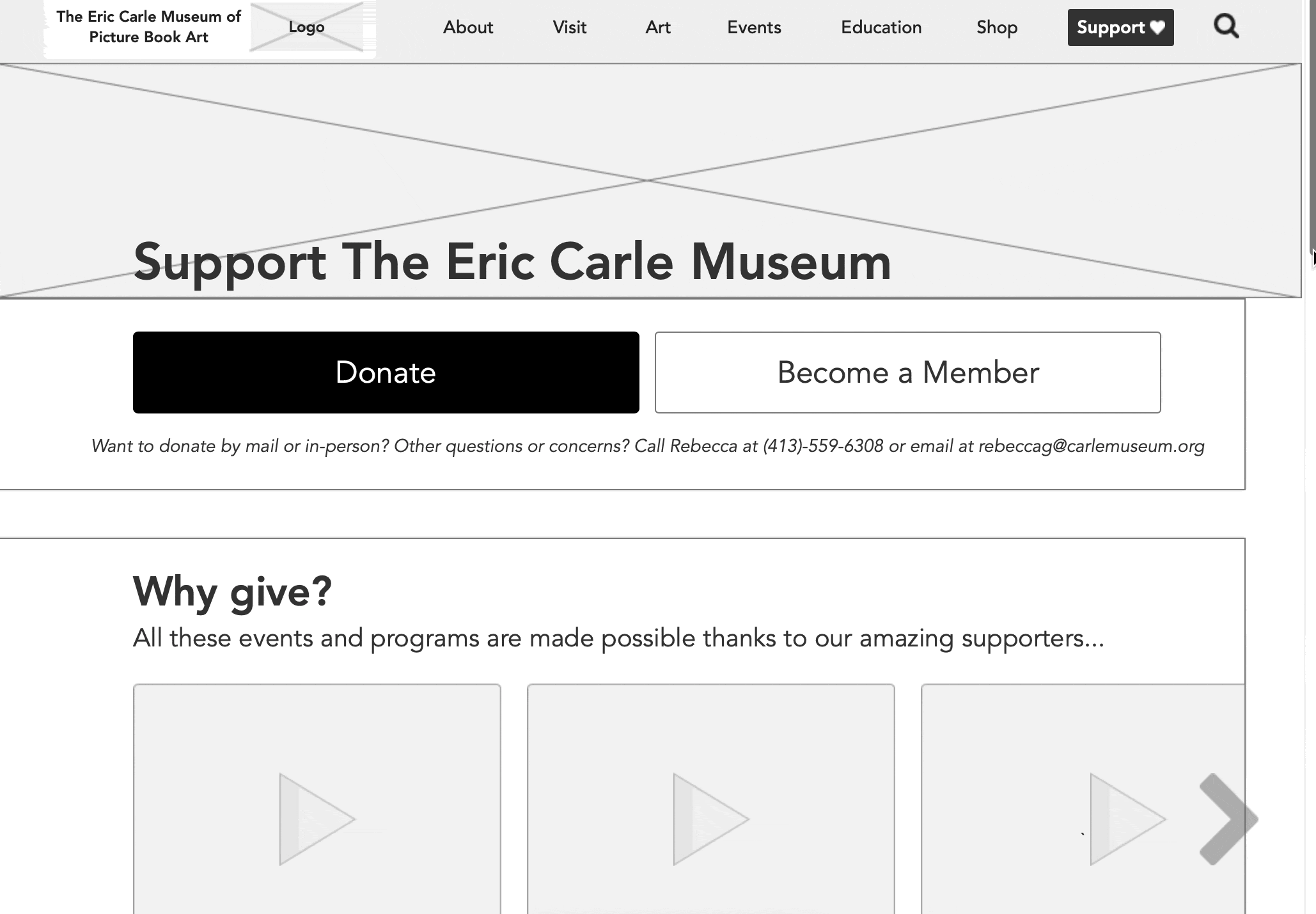 Animated prototype of the museum support experience