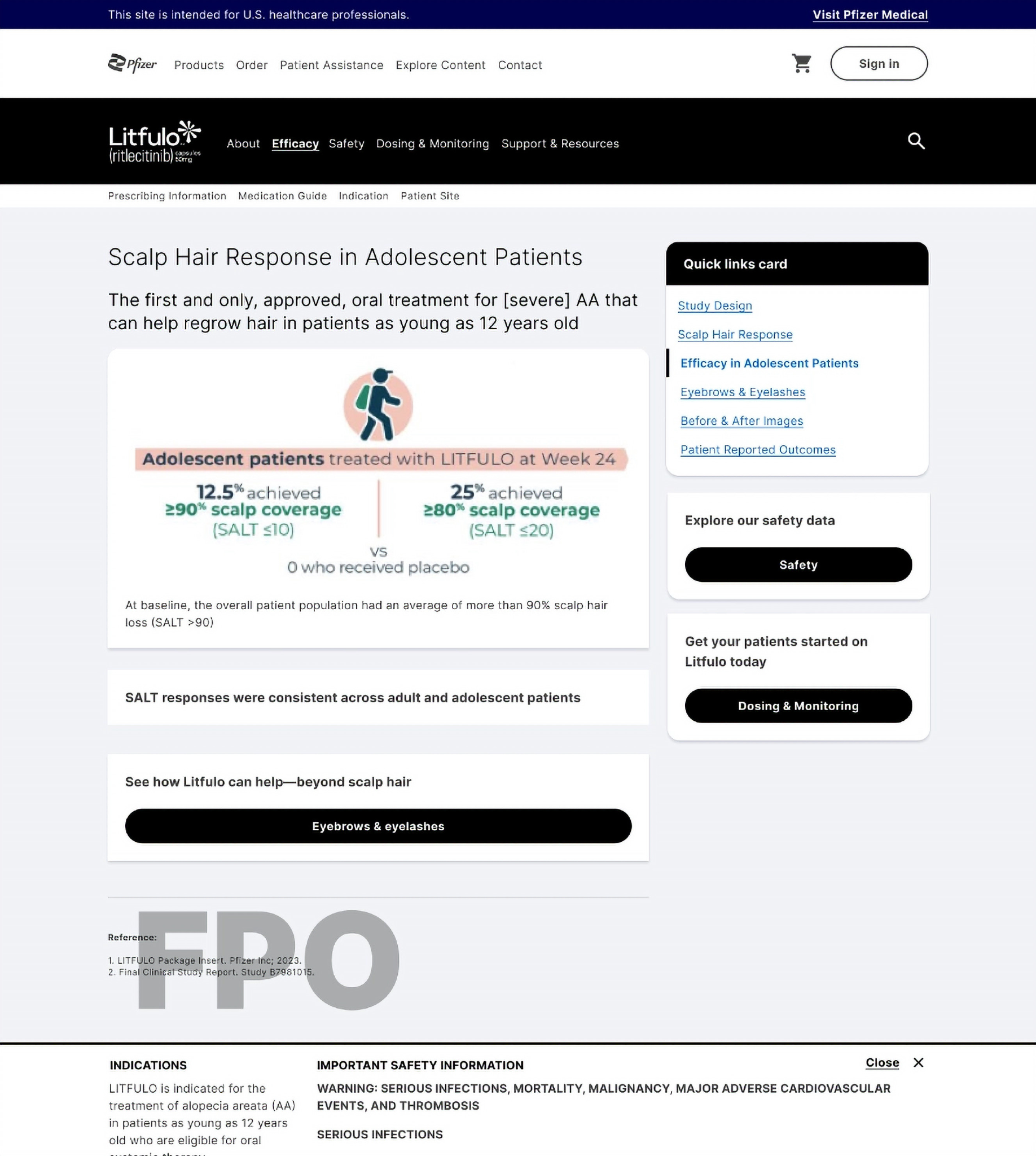 Desktop LITFULO efficacy page wireframe